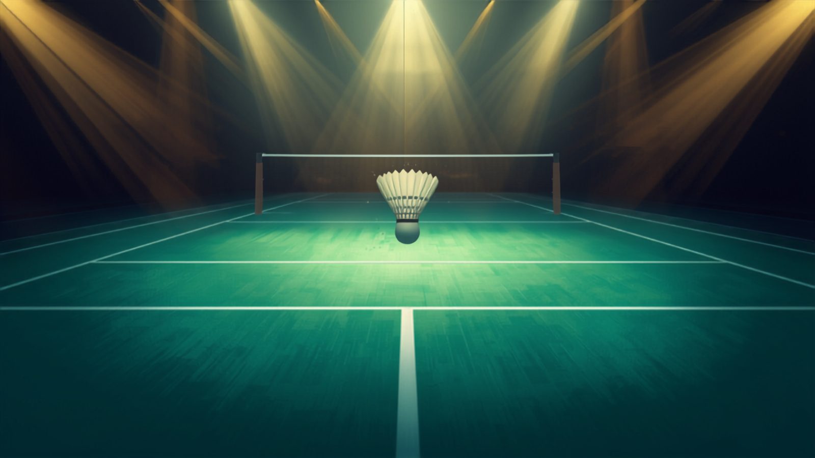 Badminton shuttlecock and racket in motion