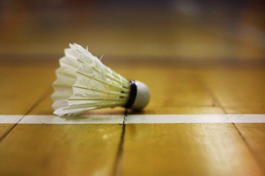 Badminton in play